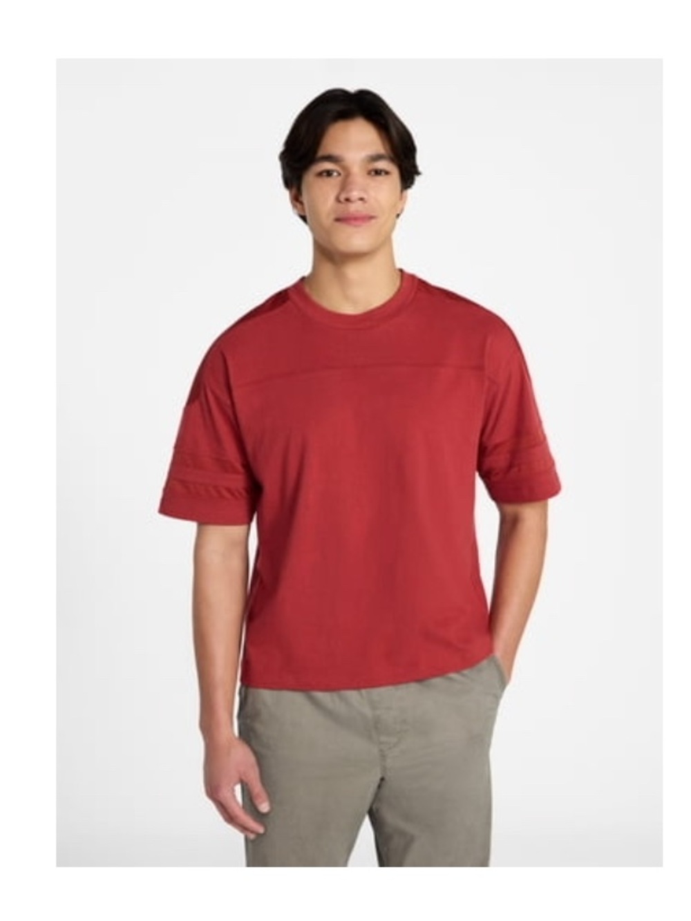 Men's Casual‎ Short-Sleeve Crewneck Shirt in Red